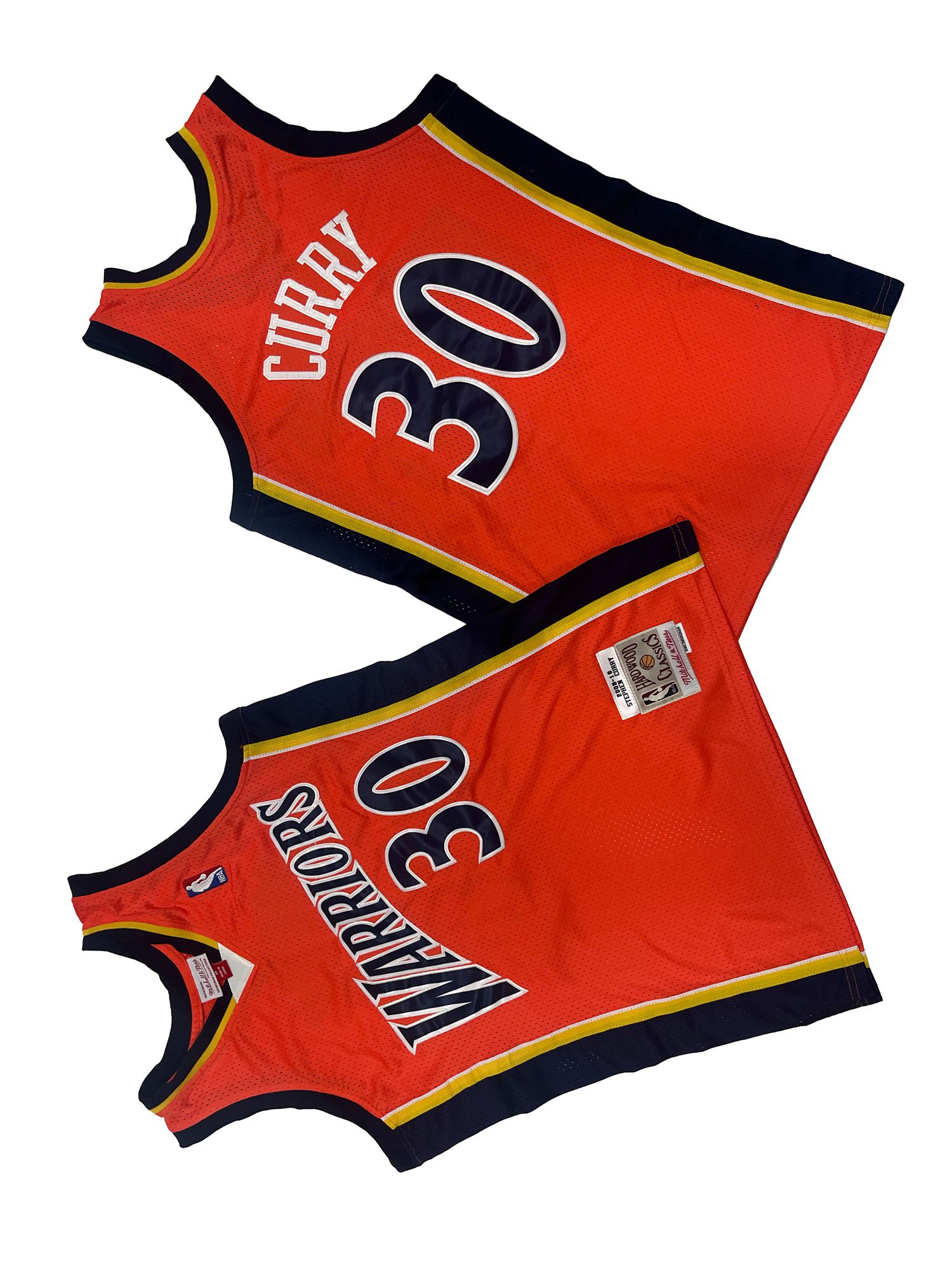 Men Golden State Warriors #30 Curry Orange Throwback NBA Jersey